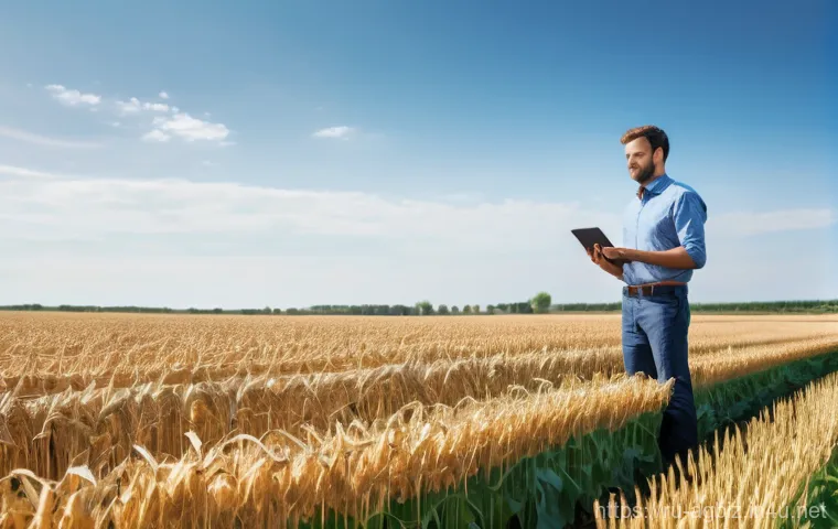농업경영사 자격증으로 해외 취업하기 - Prompt 1: Modern Agronomist in a Vast Field**