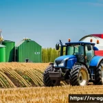 Home 14 농업경영사 연봉 협상 팁 - A detailed agricultural labor market scene set in a fertile Russian farmland during harvest season, ...
