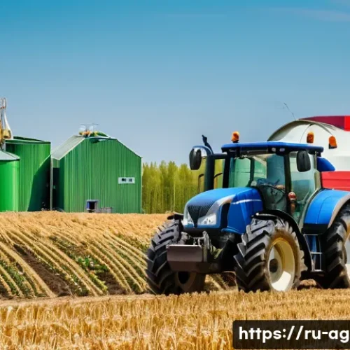 Home 26 농업경영사 연봉 협상 팁 - A detailed agricultural labor market scene set in a fertile Russian farmland during harvest season, ...